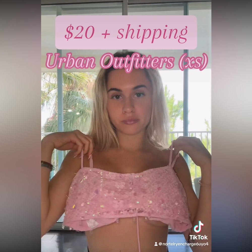 very cropped pink handmade festival top ties in the back
